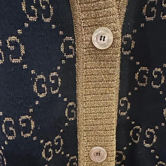 Gucci Cotton-blend lamé cardigan